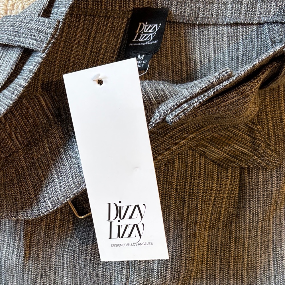 Anthropologie Gray Striped Women's Skort - Picture 2 of 6